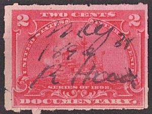 R164 2¢ Documentary Stamp (1898) Used*