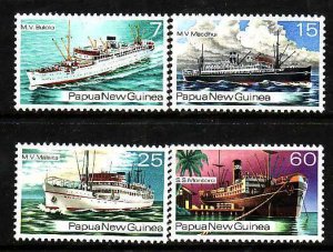 Papua New Guinea-Sc#425-8- id6-unused NH set-Ships-1976-