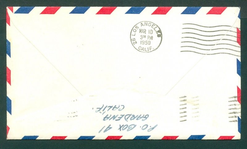 USA. 1950 Cover, With Insert. Airmail, Helicopter First.Flight. AM 84. L. A.CA.