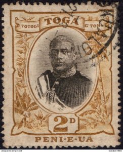 TONGA 1897 2d Grey & Bistre Die II SG42b FU