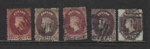 CEYLON 1862 SG. 40, 41, 42 ALL UNWATER MARKED PERF. 13 C.V. $480 F-VF