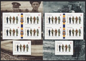 PRINCESS of WALES' OWN REGIMENT = BOOKLET PANE BK535 Canada 2013 #2635a MNH