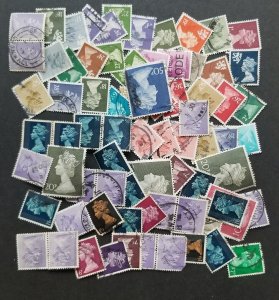 75 Queen Elizabeth II Machin GREAT BRITAIN Vintage Used Stamp Lot T5296
