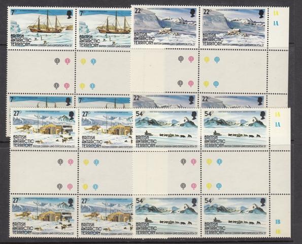 British Antarctic Territory 121-4 gutter pairs mnh