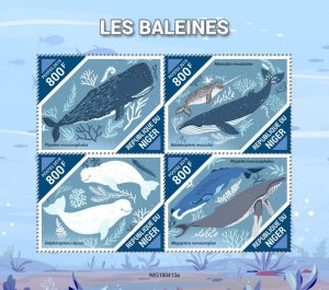 NIGER - 2019 - Whales - Perf 4v Sheet -Mint Never Hinged