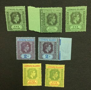 MOMEN: LEEWARD ISLANDS SG #110,ba,bb,111,ab,112,c MINT OG H/NH LOT #198554-6167