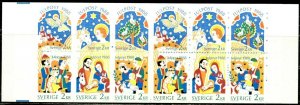 SWEDEN Sc#1713-1718 in Cpl Bklt 1718a 1988 Christmas OG Mint NH