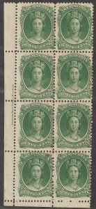 EDSROOM-O13493 Nova Scotia 11a MNH 1860-3 Inscrip Block of 8 White Paper CV$160