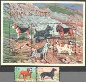 B0307, Nw495 Sierra Leone Fauna Pets Cats & Dogs 1Kb+1Set Mnh