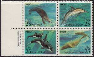 United States MNH at face value, Sea Mammels block of 4