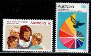 Australia #539-40 ~ Cplt Set 2 ~ Christmas Issue ~ Mint, NH (1972)