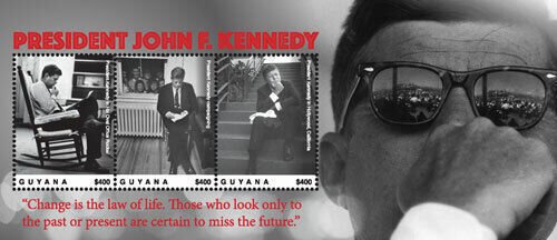 Guyana 2017 - JFK 100th Birthday - Sheet of 3 Stamps - MNH