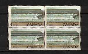 Canada #726 Very Fine Never Hinged Block With Dramatic Pre Print Paper Fold