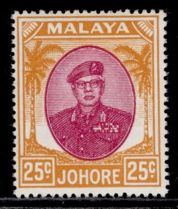 MALAYSIA - Johore GVI SG142, 25c purple & orange, NH MINT.