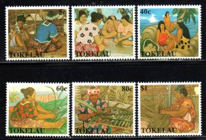 Tokelau #165-70 ~ Cplt Set of 6 ~ Work & Leasure ~ Unused, LHM  (1990)