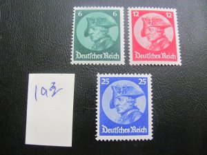 Germany 1933 MNH SC 398-400 SET  VF/XF 320 EUROS (193)