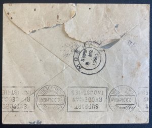 1934 Blantyre Nyasaland First Flight Airmail Cover FFC To Moshi Tanganyika