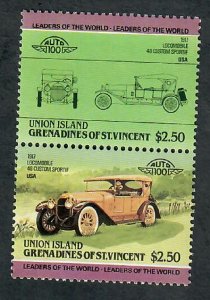 St. Vincent Grenadines - Union Island #162 Cars MNH attached pair
