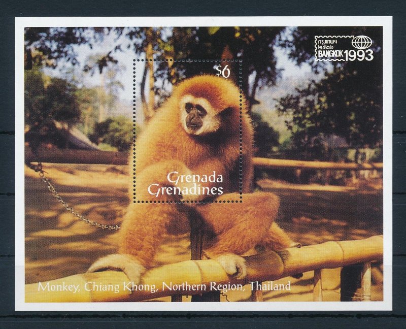 [25796] Grenada Grenadines 1993 Wild life monkey Souvenir sheet MNH