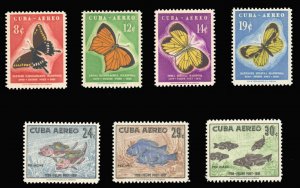 Cuba #C185-191 Cat$55.25, 1958 Felipe Poey, complete set, never hinged