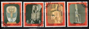 SHARJAH Lot Of 4 Cancelled Egyptian Antiquities Stamps