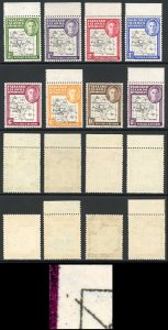 Falkland Is Deps SG G1/8 Set of 8 ALL line broken top left U/M