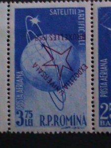 ​ROMANIA 1958 SC#C51a-C52a SPUTNIK I & THE EARTH-STAR OVER PRINT MNH  BLOCK-VF