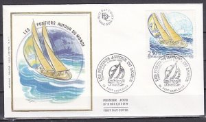 France, Scott cat. 2319. Sailing Races issue. Silk Cachet, First day cover.