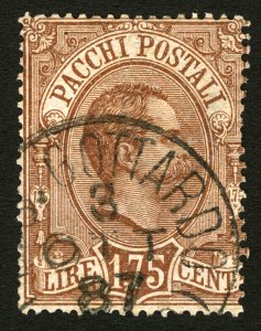 Italy #Q6 1884 1,75 Lire Parcel Post with Gottardo (Milan) Cancel