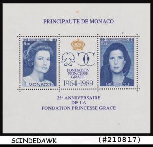 MONACO - 1988 25th ANNIVERSARY OF PRINCESS GRACE FOUNDATION Min/sht MNH