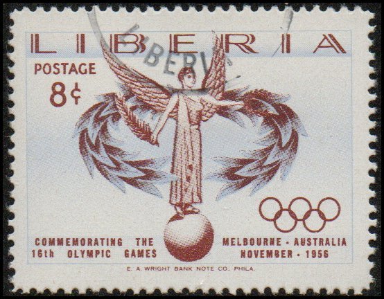 Liberia 360 - Cto - 6c Olympics / Victory / Angel (1956)