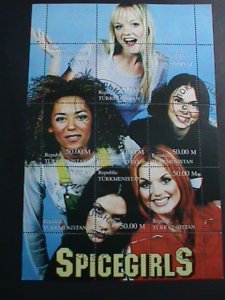 ​TURKMENISTAN SPICE GIRLS CTO -MNH SHEET. VERY RARE