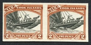 Niue SG57 2d IMPERF Proof Ungummed Paper