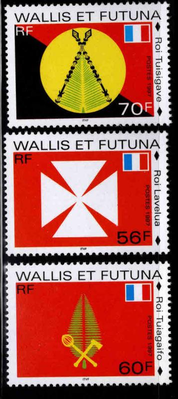 Wallis and Futuna Islands Scott 489-491 MNH** Royal Standards set
