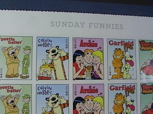 U.S.# 4467-4471(4471a)-MINT/NEVER HINGED-- PANE OF 20-SUNDAY FUNNIES-2010