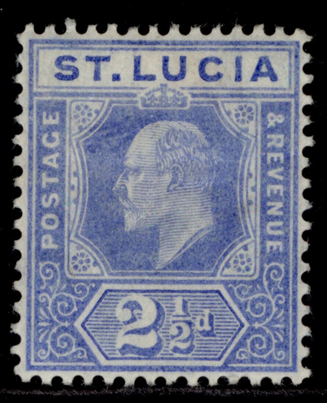 ST. LUCIA EDVII SG69, 2½d blue, M MINT. 