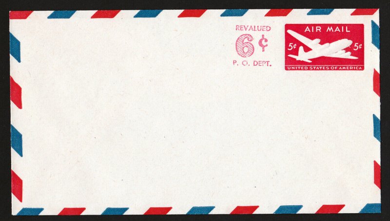 REVALUED 6 CENT AIR MAIL SCOTT #UC20 MINT ENVELOPE - SIZE 13