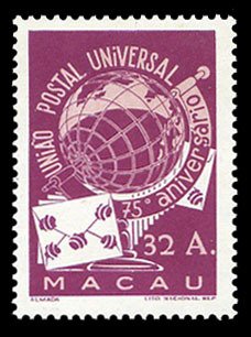 Macao #337 Cat$75, 1949 UPU, never hinged