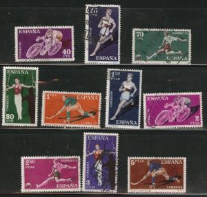 SPAIN Scott 953-962 Used Sports set  of 1960