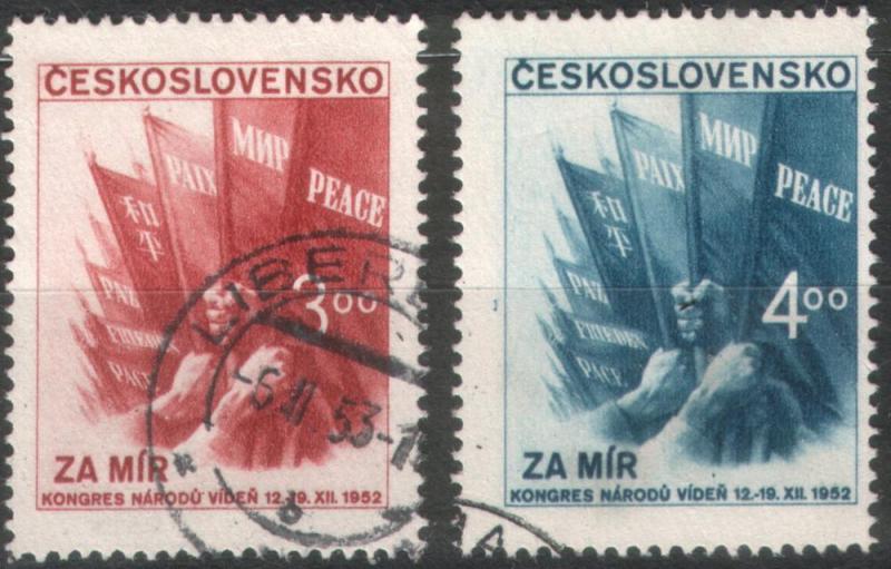 Czechoslovakia 1952 Sc#565-566 Cancelled