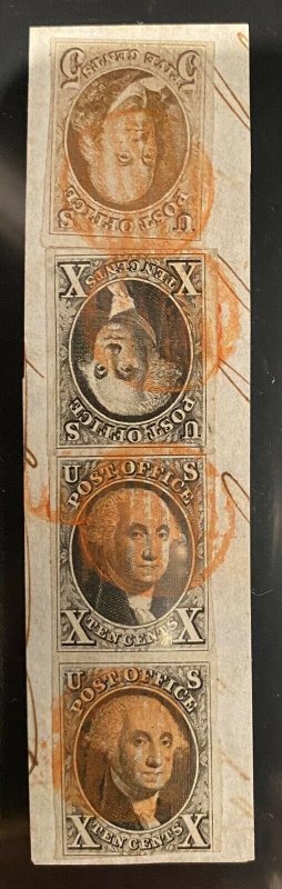 US Scott #1 & #2 Very Fine Used With Red Cancels W/PF Certification