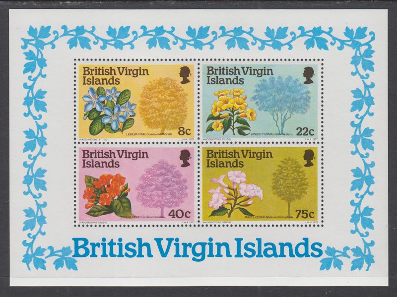 British Virgin Islands 341a Flowers Souvenir Sheet MNH VF