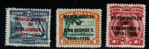 Cook Islands Scott 98-100 KGV Silver Jubilee overprint set