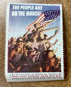 WWII US Home Front War Poster Label #25 work, fight, Sacrifice
