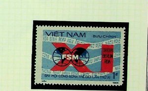 NORTH VIETNAM Sc 1676 NH PERF+IMPERF ISSUE OF 1986 - TRADE UNION - (CJ25)