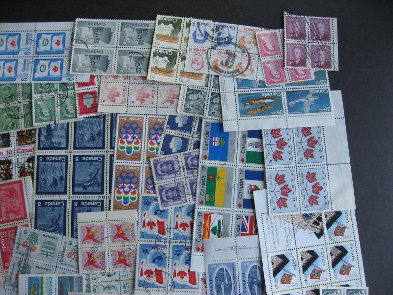 Canada 50 used blocks of 4 or more stamps, check them out! 