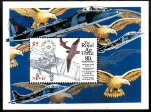 Nevis 1998 - Royal Air Force Planes - Souvenir Stamp Sheet - Scott #1102 - MNH