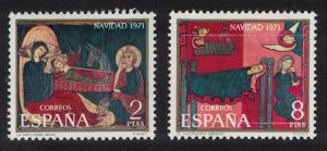 Spain Christmas Details from Altars 2v 1971 MNH SG#2119-2120