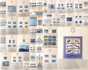 World Aviation Lindner Album Stamps Covers Sheets MNH Used 50 Pages.27.kg(GM1746