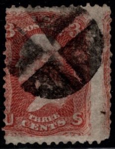 1868 US Scott #- 88 3 Cent George Washington Used Fancy Pie Cancel